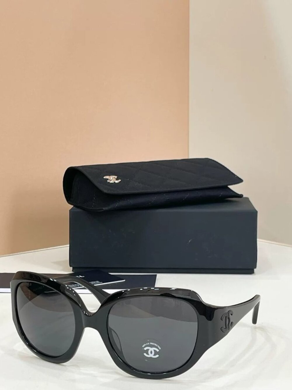CHANEL 9199 Black Oval Sunglasses | Brand New Authentic - Picture 2 of 4